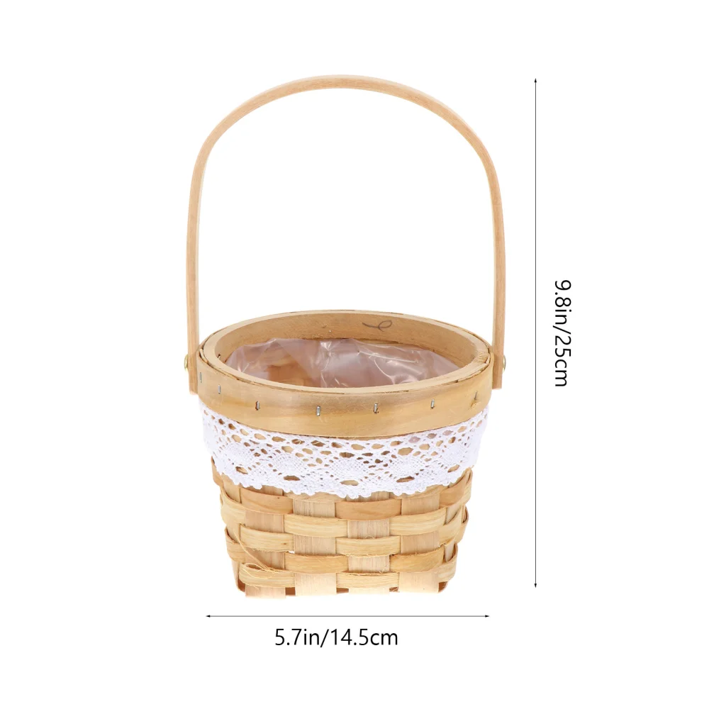 Woven Flower Basket Festival Flower Storage Basket Delicate Plant Container