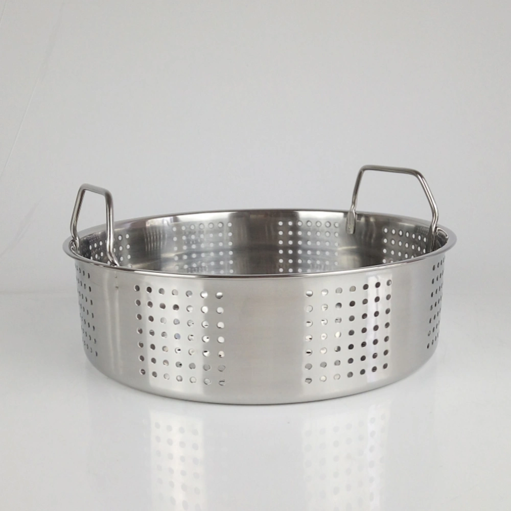 27cm Food Steamer Basket Practical Stainless Steel Handles Steamer Thicken Bun Steamer Grid for Home Kitchen Restaurant (Silver)