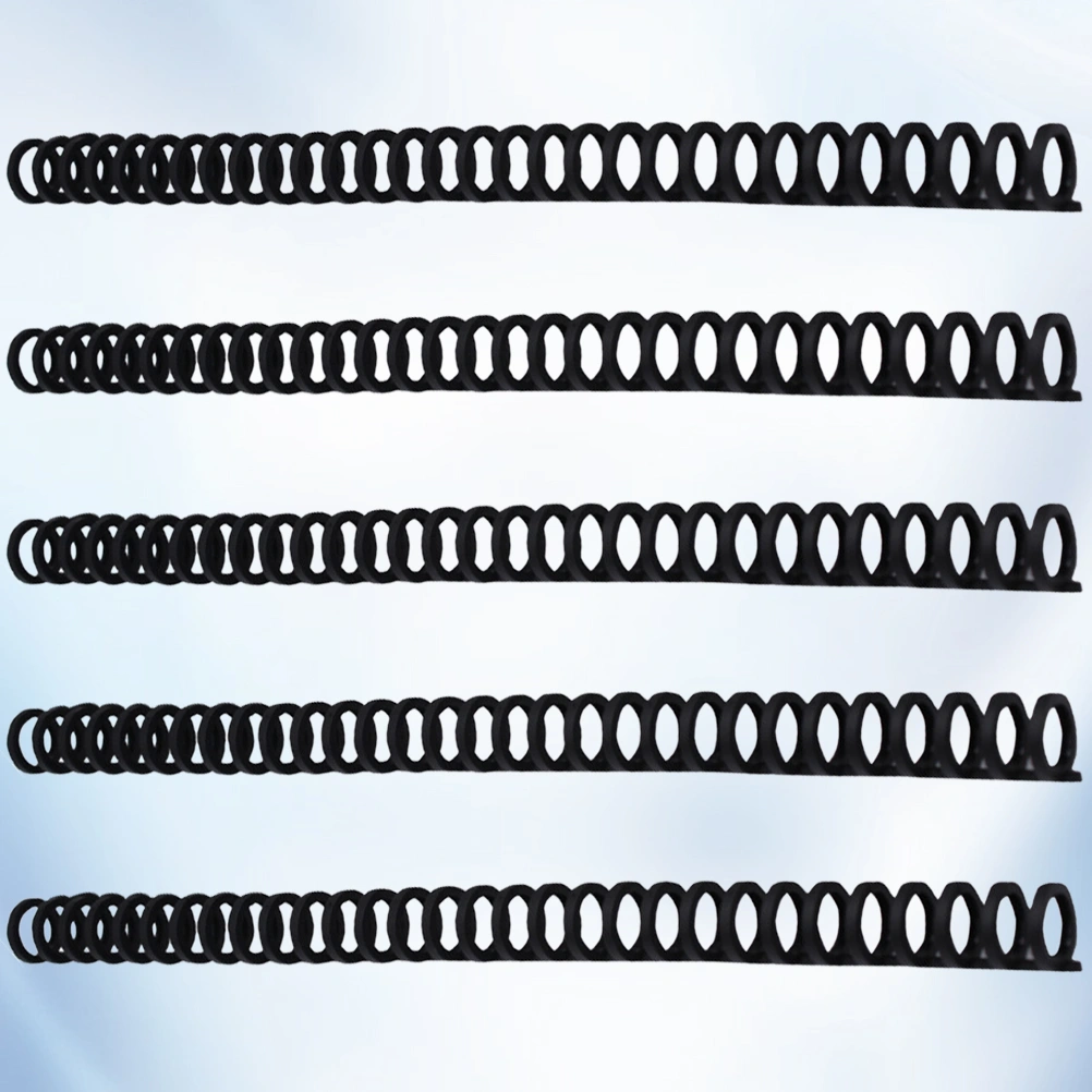 5Pcs 10mm 30-hole Loose-leaf Hinge for Book Making Loose Leaf Hinge for Notebook Cuttable Book Hinge DIY Book Hinge (Black)