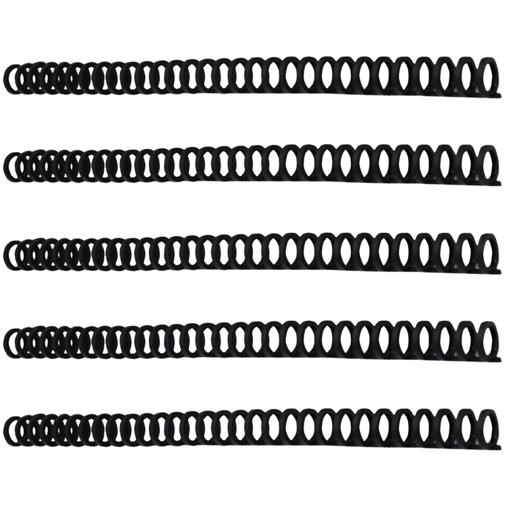 5Pcs 10mm 30-hole Loose-leaf Hinge for Book Making Loose Leaf Hinge for Notebook Cuttable Book Hinge DIY Book Hinge (Black)