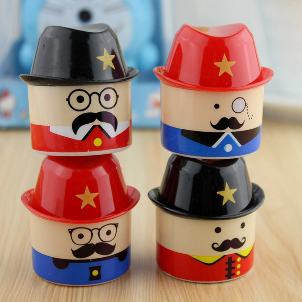 4 Pcs Plastic Sharpener Moustache Pencil Sharpener Students Stationery Supplies for Kids Children ( Mixed Pattern)