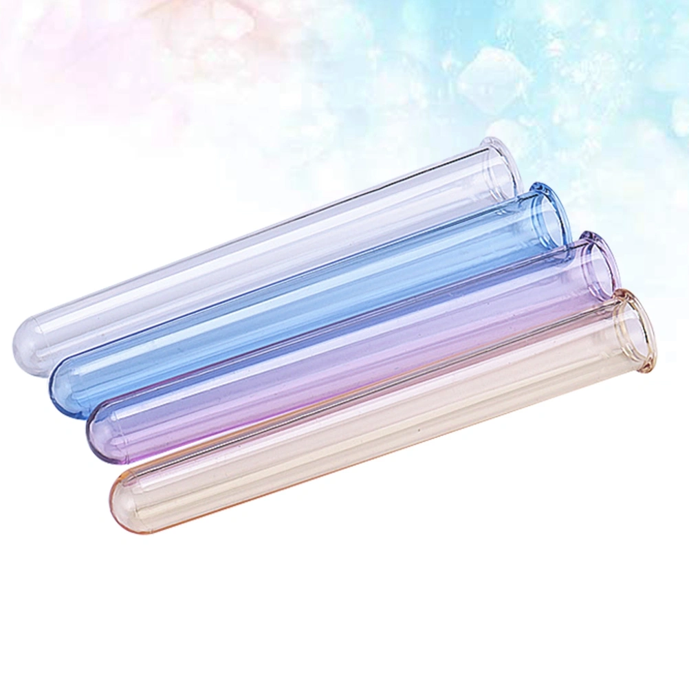 4pcs 12cm Plastic Colorful Test Tube for Scientific Experiments Party Storage Mix Wine Making