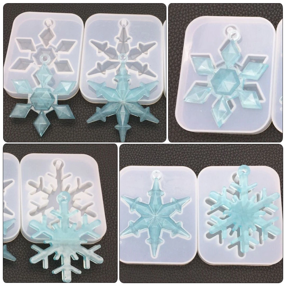 6pcs Silicone Snowflake Molds DIY Epoxy Resin Pendant Mold for Making Craft