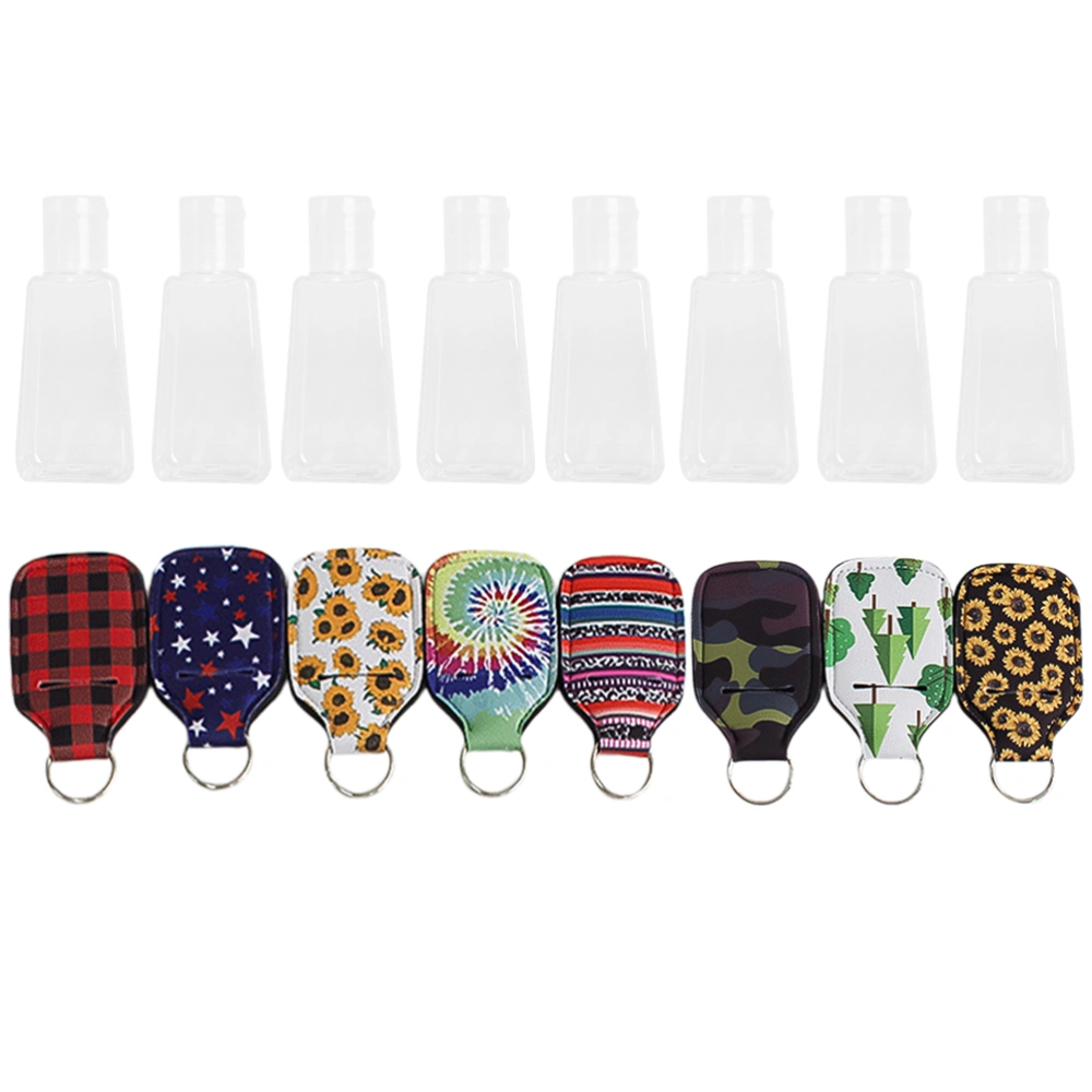 1 Set Mini Hand Sanitizer Bottle Empty Bottle Covers Set Lipstick Cover Keychain