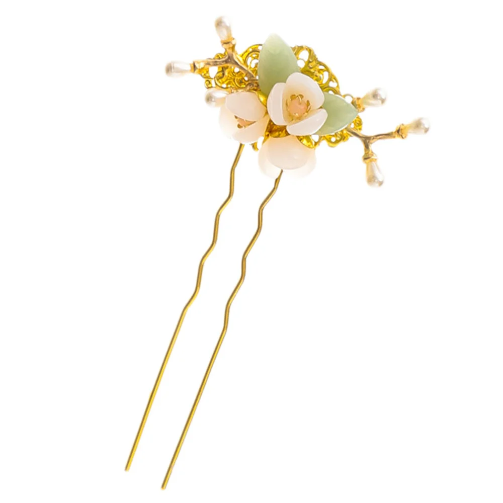 Handmade Vintage Hair Decor Traditonal Hair Stick Unique Pearl Flower Hair Accessories