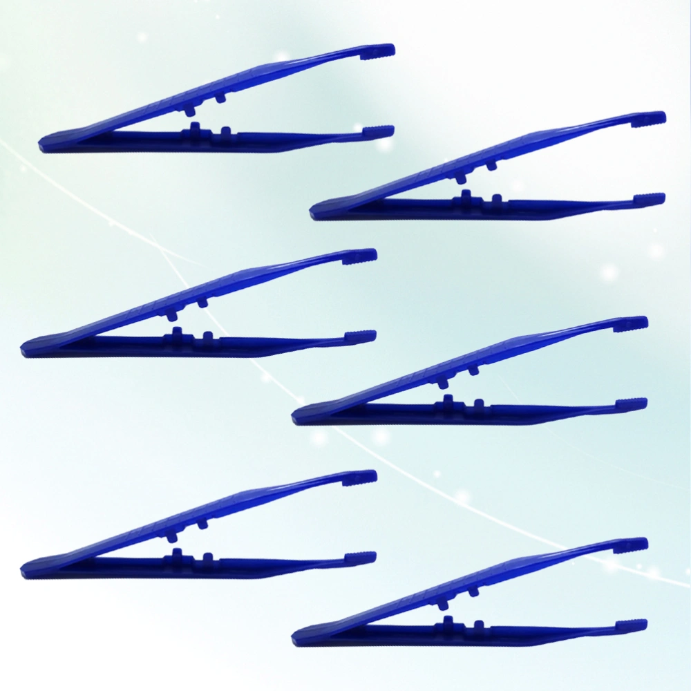 20pcs Disposable Tweezers Medical Beads Tweezers Plastic Craft Tweezers (Blue)