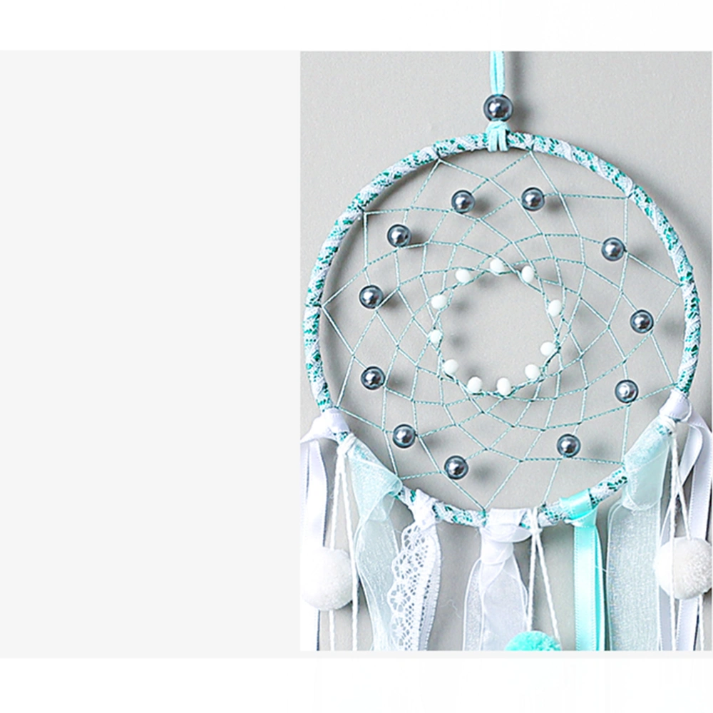 Handmade Round Ball Lace Dream Catcher Feather Wind Chime Pendant Wall Hanging Ornament Home Car Decoration (Without Lamp)