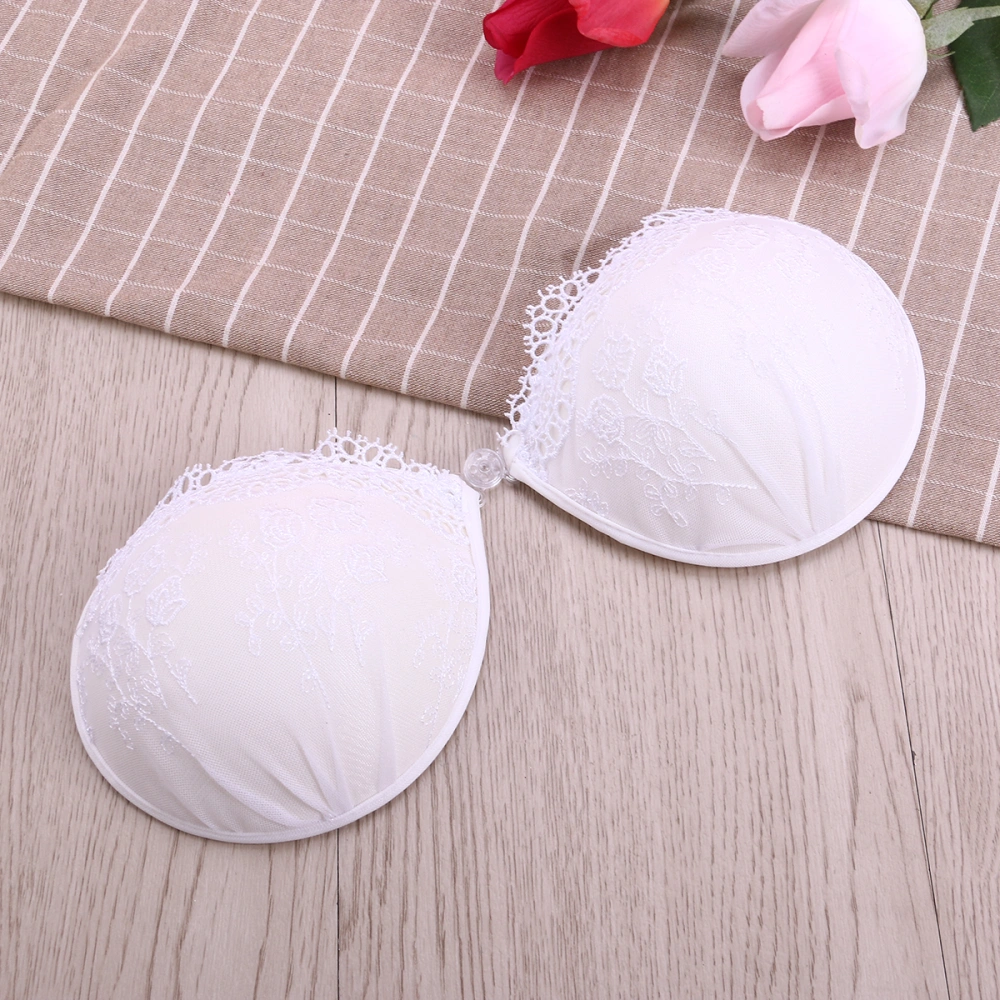 Push Up Silicone Bra Self Adhesive Invisible Bra Strapless with Buckle for Women - Cup B(White)