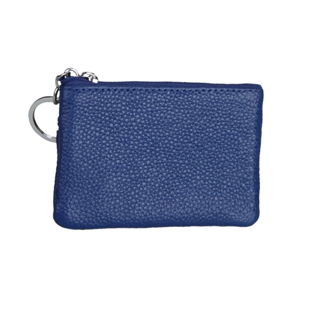 Multifunction Wallet Fashion Woman Coin Purse Simple Zipper Short Storage Bag for Coin Money Key (Blue)