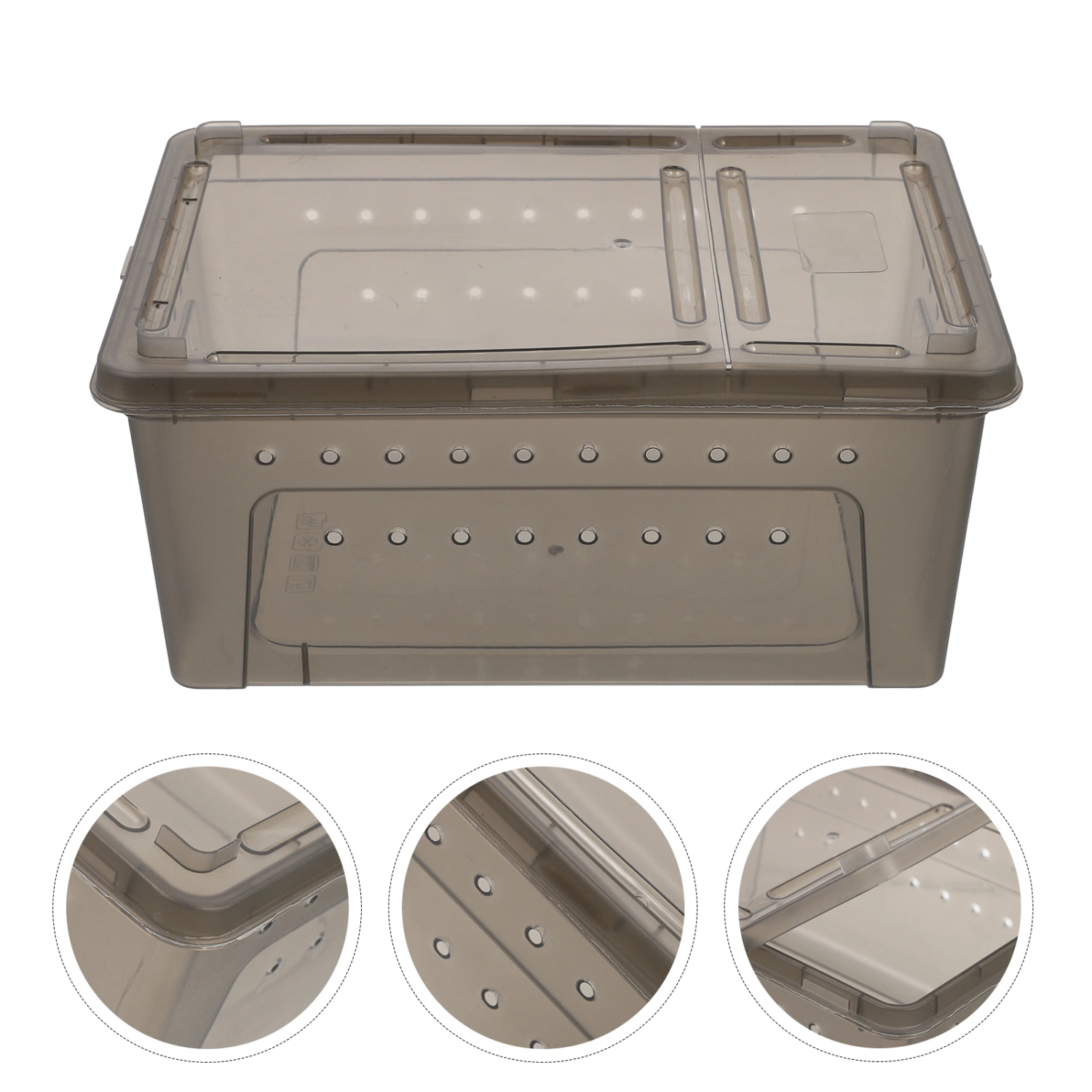Plastic Reptile Box Terrarium with Feeding Box Pet Reptile Breeding Box