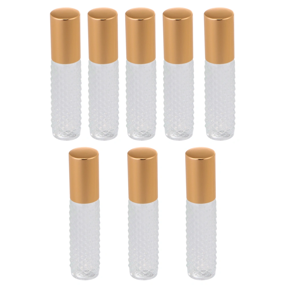 8pcs 8ml Travel Essential Oil Roller Bottle Glass Cosmetic Containers Vials