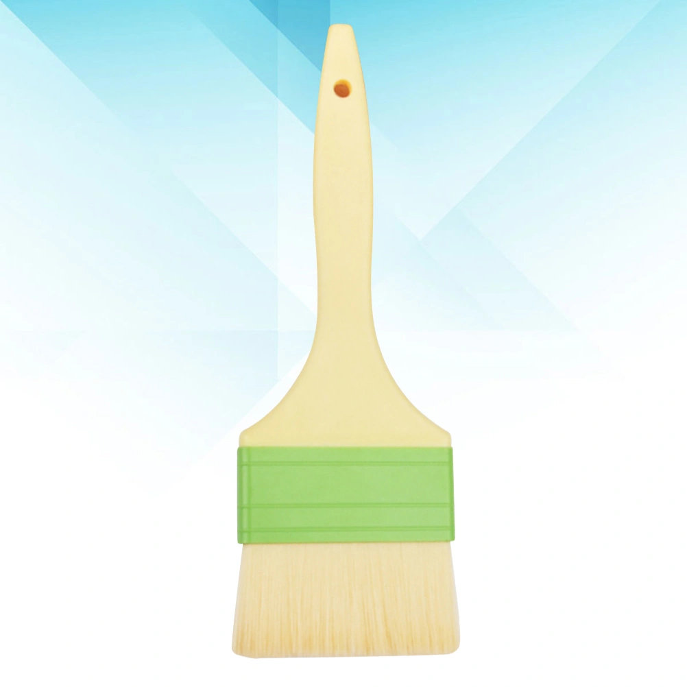 1pc Baking Brush Wool Plastic Handle Barbecue Oil Sauce Brush Cake Cream Brush - Size L