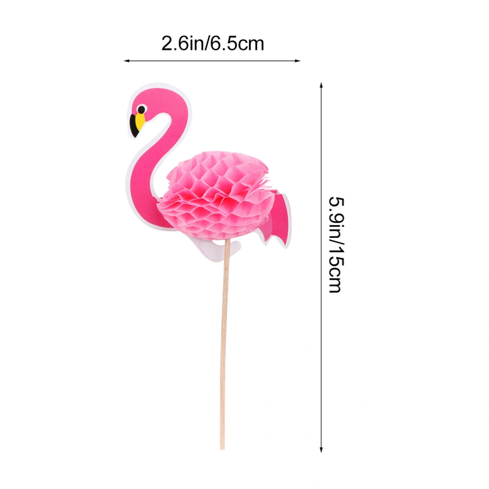 50pcs Creative Flamingo Shape Cupcake Toppers Picks Cake Ornaments (Mixed Style)