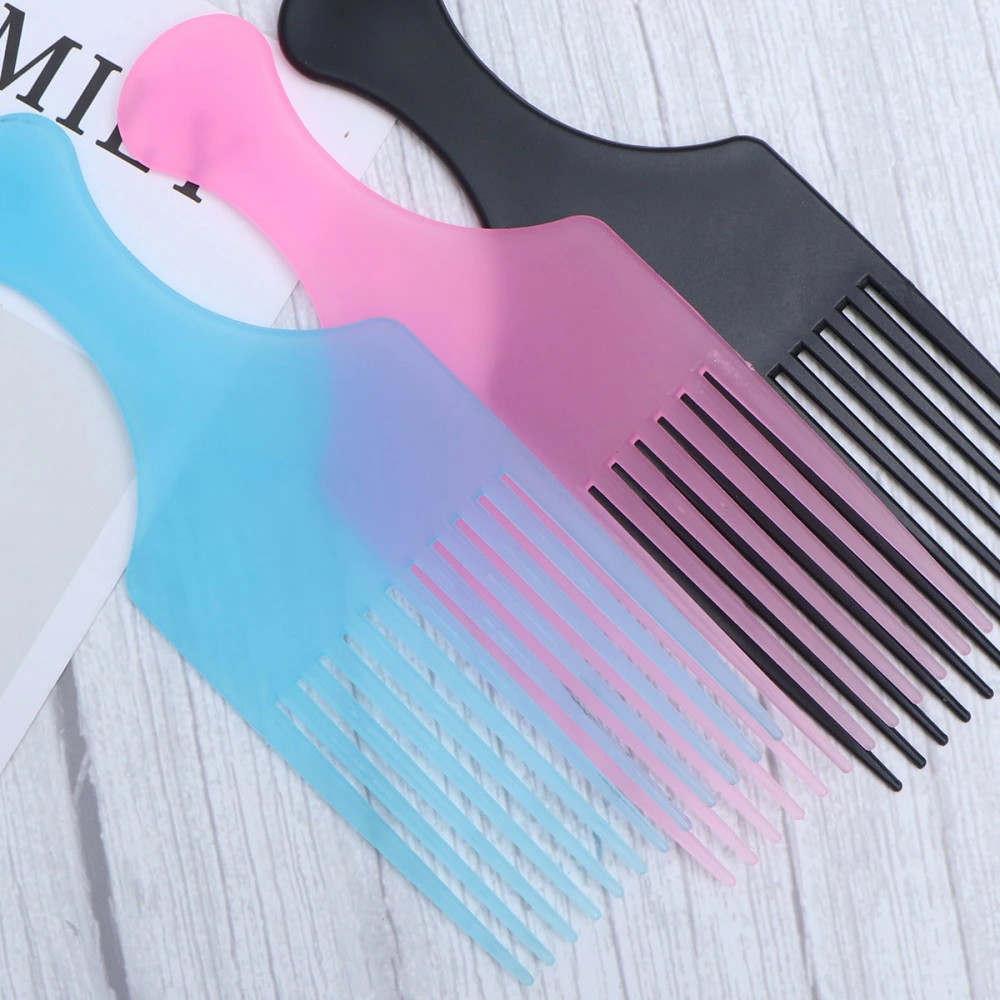 6pcs Plastic Hair Combs Large Wide Tooth Comb Hair Detangling Comb Hairdressing Rake Combs Slick Styling Hair Brushes for Salon Black Pink Blue 2pcs for Each Color