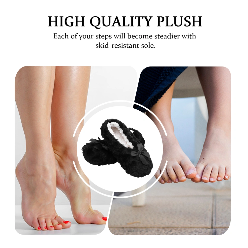 1 Pair Comfortable Female Shoes Household Winter Shoes Durable Fuzzy Shoes