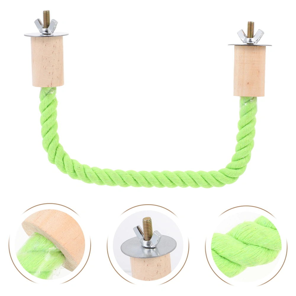 2pcs Cotton Rope Pet Bird Perch Rods Bird Parrot Playthings Parrot Stand Bars (Green)