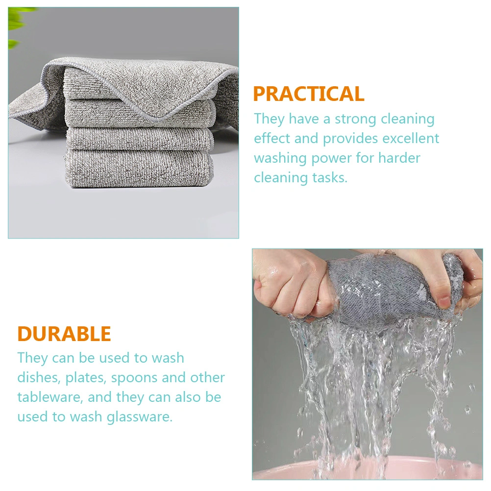 6Pcs Microfiber Dish Towels Practical Dishcloth Water Absorbent Dish Cloth Reusable Washing Cloth