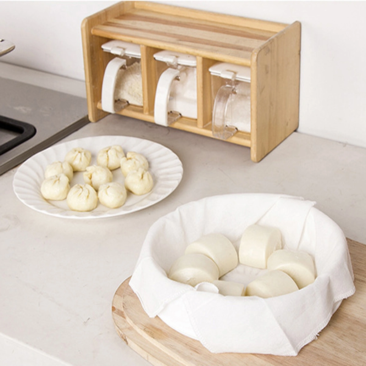 5Pcs Household Cotton Steamer Cloth Reusable Non-stick Cloth Steamed Bun Steamer Pads