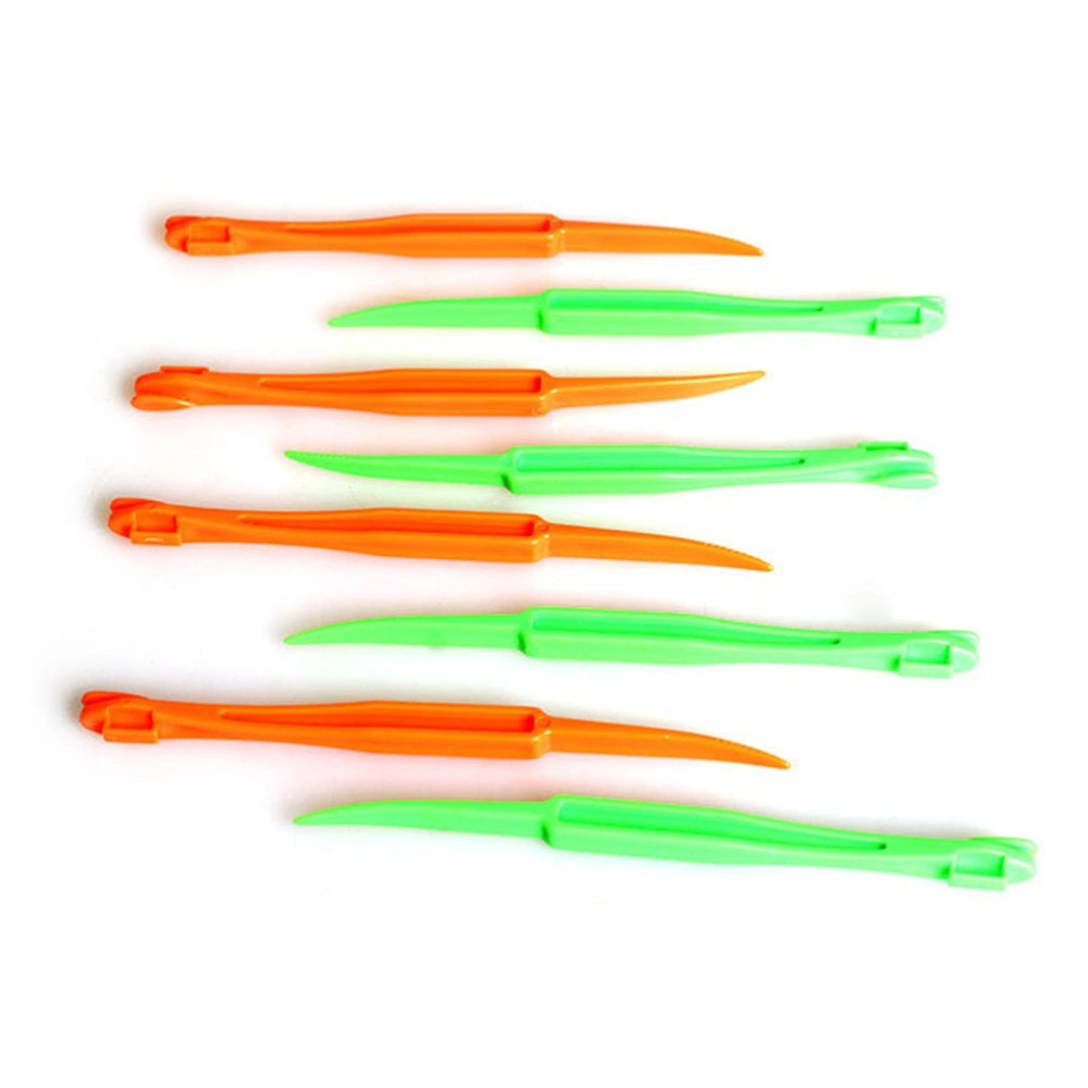 5Pcs Long Plastic Orange Peelers Fruit Slicer Opener Cutter Kitchen Gadgets (Yellow)