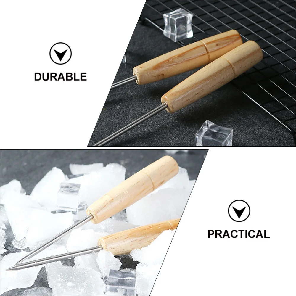 2Pcs Durable Ice Scraper Stainless Steel Ice Removal Scooper Ice Shovel for Bar (Khaki)