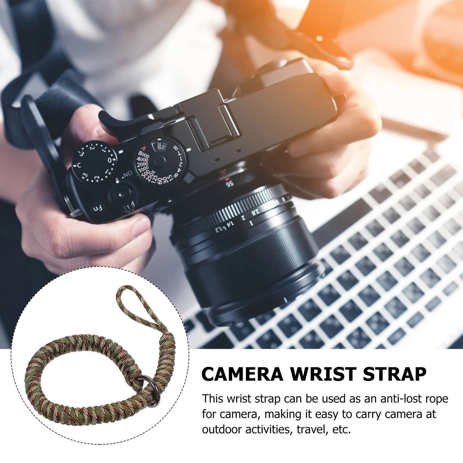 1pc Weave Camera Wristband Hand Strap SLR Wrist Strap Camera Protective Rope