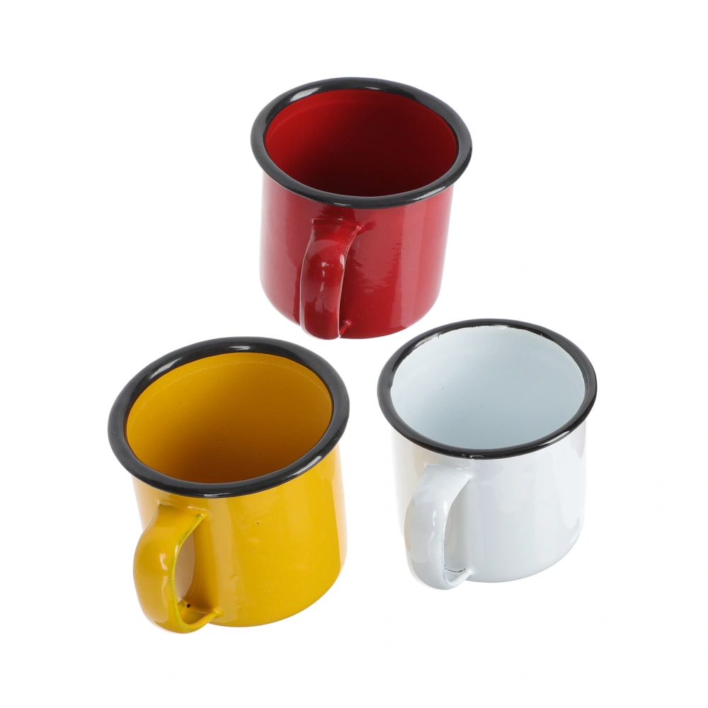 3Pcs Small Enamel Cups Colored Water Mug Enamel Tea Cup Water Drinking Cups