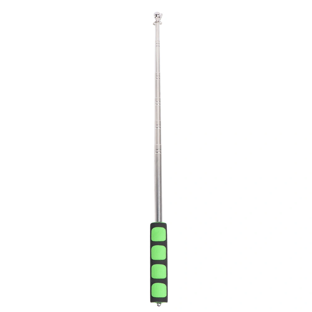 2 Pcs 1.2M Stainless Steel Flag Pole Hand-held Teaching Rod Guide Telescopic Flagpole for School Outdoor Travel (Green Sponge Handle)