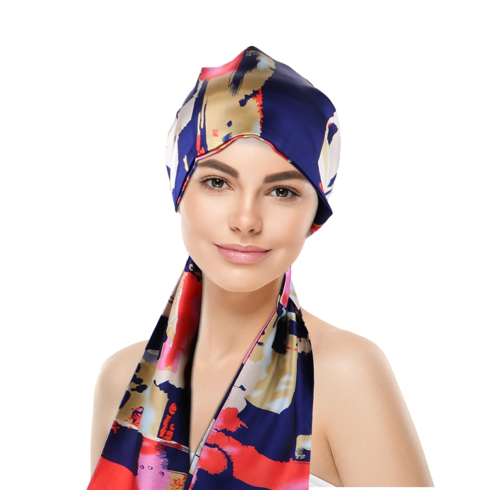 Fashion Pattern Long Scarf Headscarf Silk Feeling Hair Bands for Women