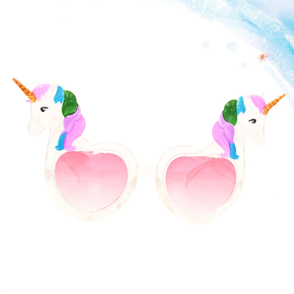 Transparent Unicorn Design Eyeglasses Decorative Toys Eye Glasses Photo Props Funny Eyewear Hawaiian Party Costume Accessaries