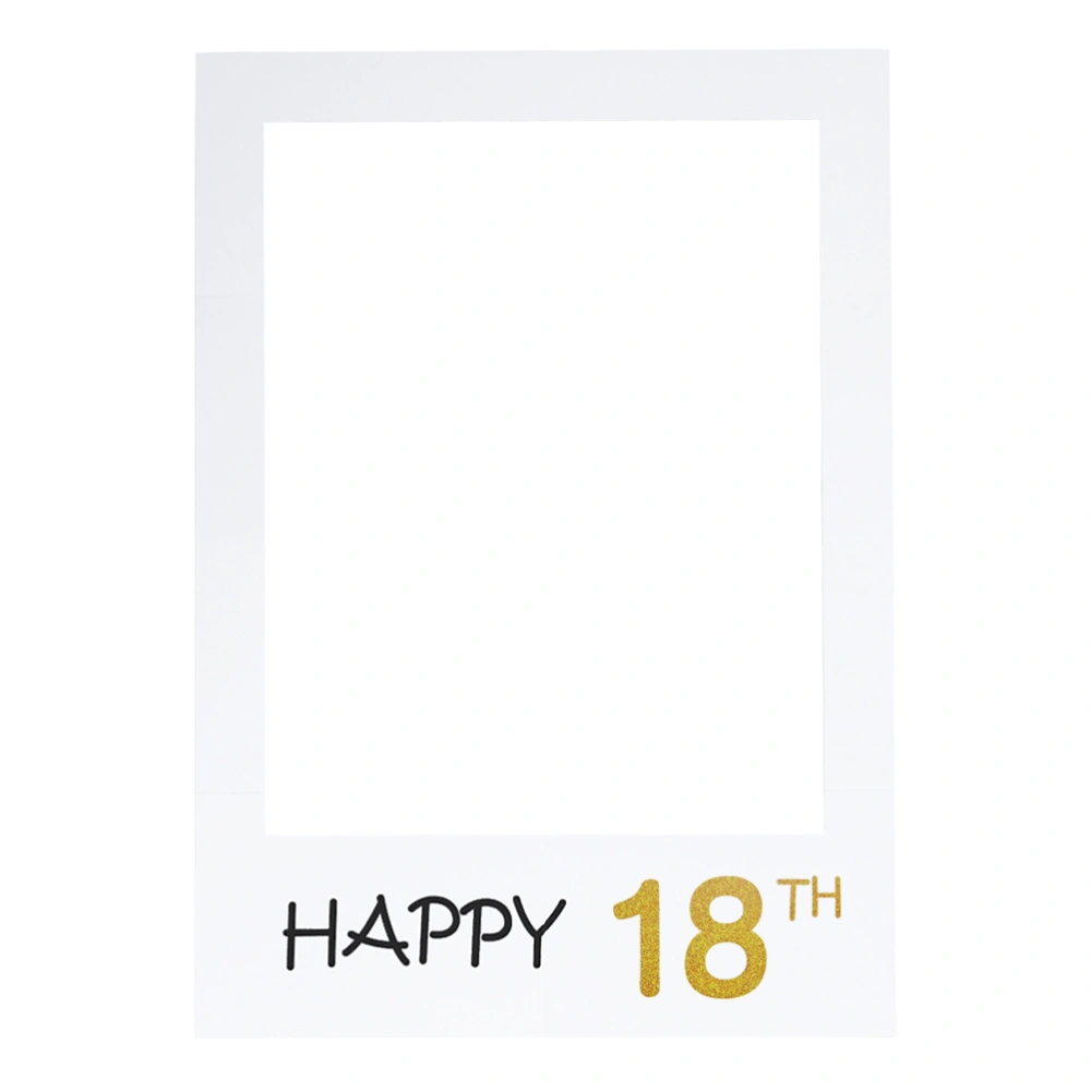 Happy 18th DIY Paper Picture Frame Cutouts Photo Booth Props for Birthday Party