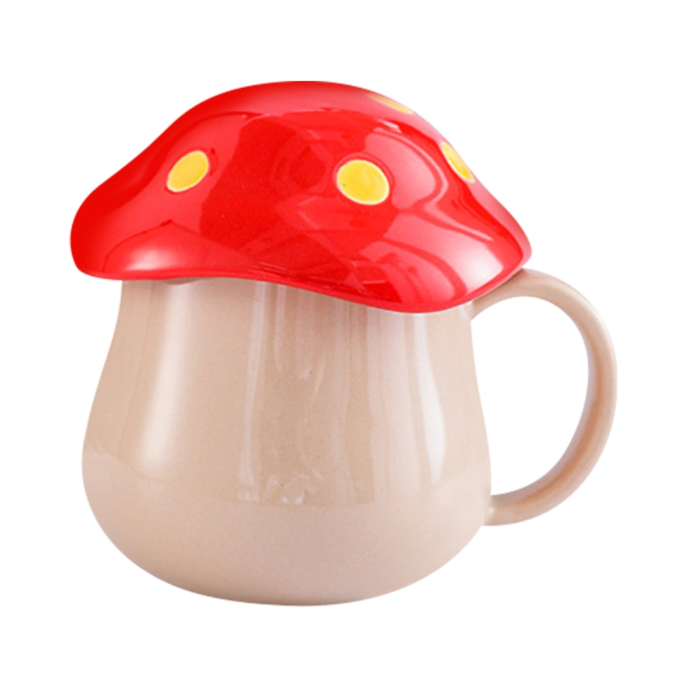 Decorative Ceramic Water Cup Mushroom Shape Water Drinking Cup Cartoon Coffee Mug