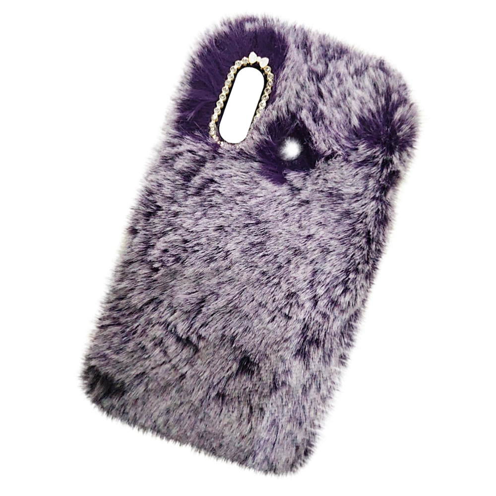 Phone Case Long Plush Series Autumn Winter Stylish Comfortable Hand Warmer Phone Cover Mobile Shell for Huawei P30 lite(Purple)