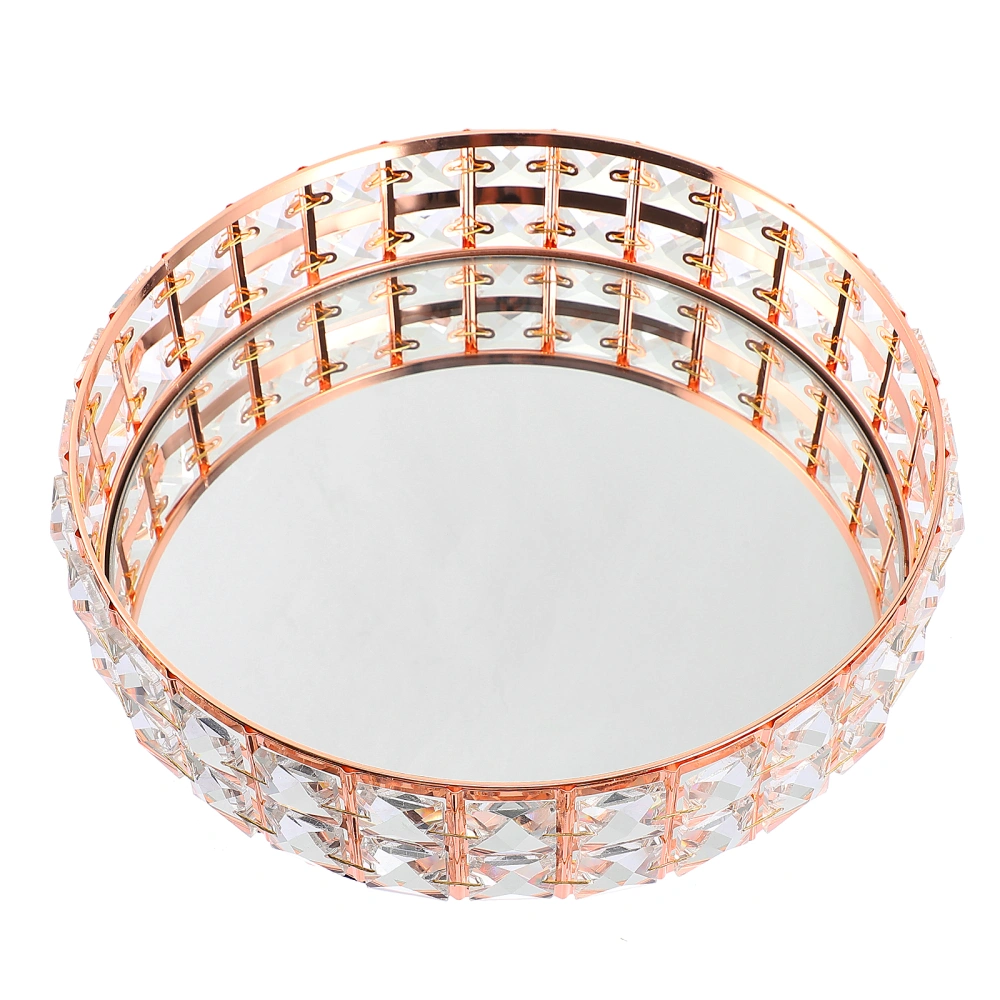 Round Mirror Tray Table Decorative Serving Tray Food Storage Platter Vanity Tray