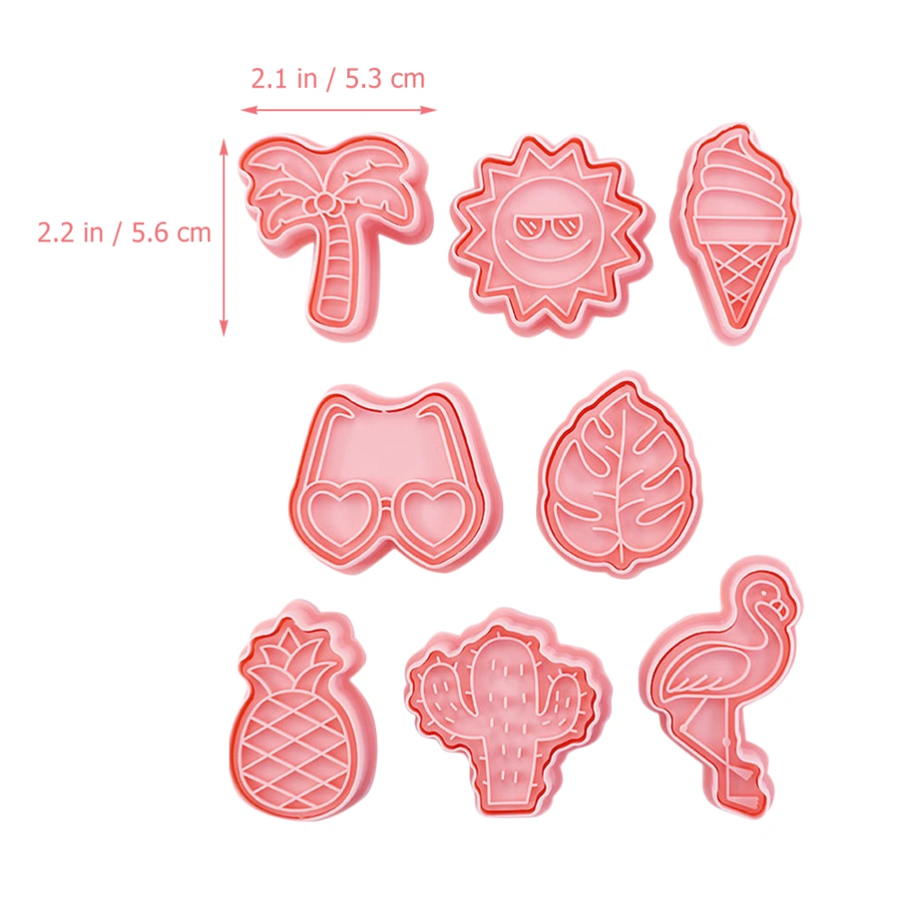 8Pcs Cookie Baking Molds Summer Beach Themed Cookie Molds Plastic Cookie Molds for Home