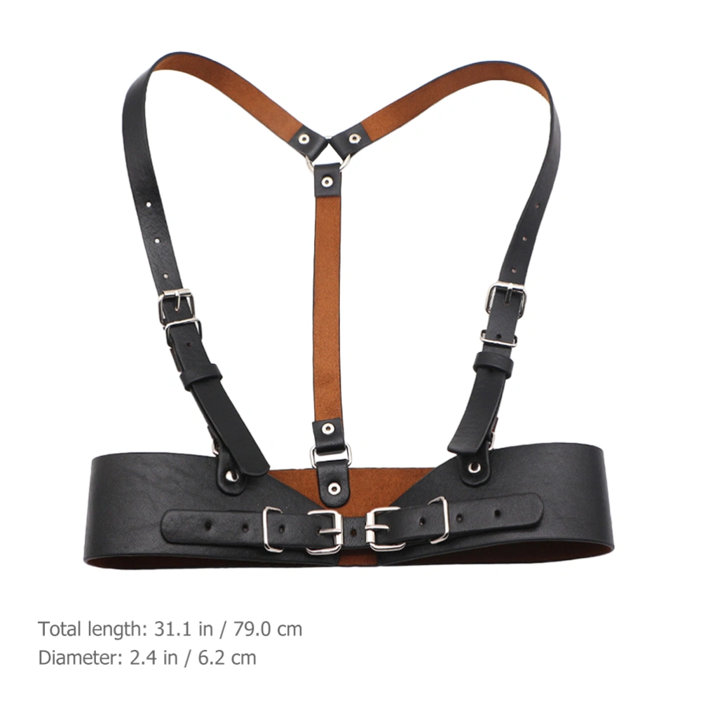 Women Shoulder Harness Strap Punk Style Waist Body Bondage Belt Leather Chest Belt