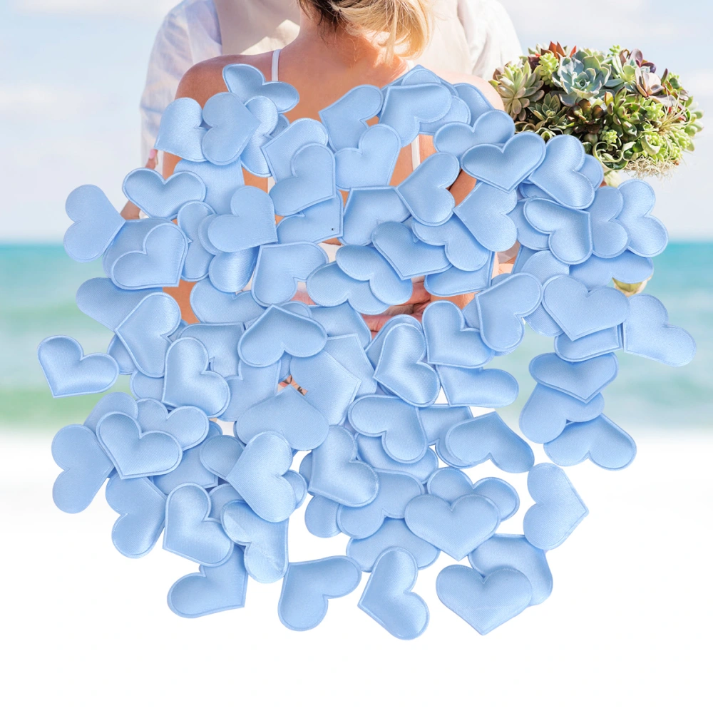 100 pcs Artificial Petals Love Heart Fake Sponge Heart Party Supplies Wedding Engagement Table Confetti Decoration (Sky Blue)