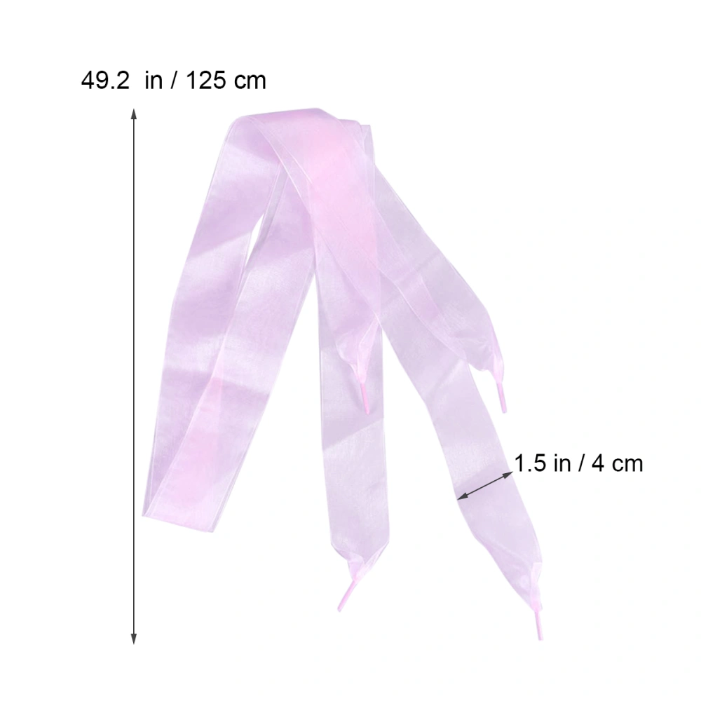 1 Pair 4CM Widening Transparent Shoe Laces Shoestrings for Party Dancing Hiking Hip-hop Decorations(Pink)