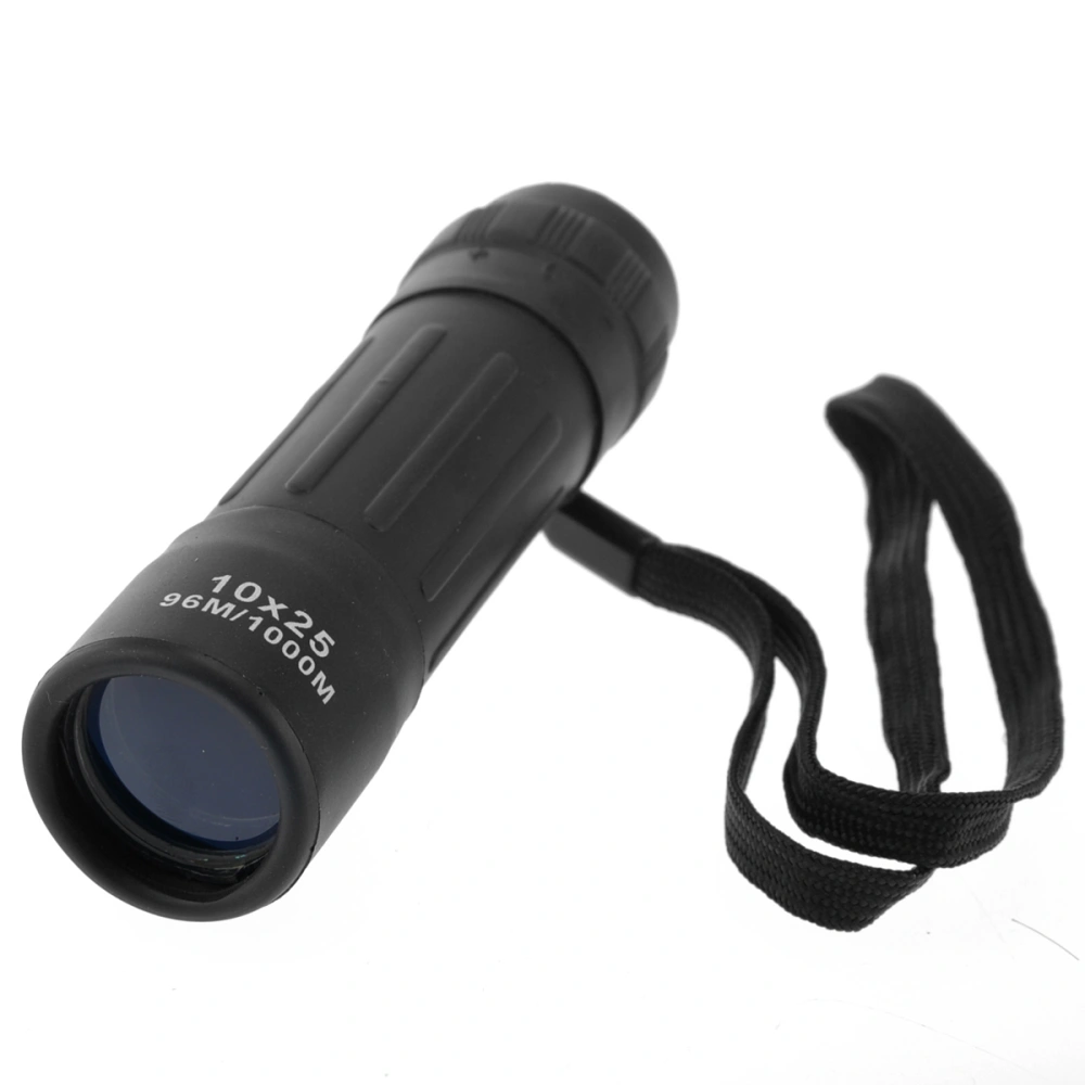 Pocket 10x25  Zoom Monocular Single-tube Telescope for Camping /Hiking /Traveling (Black)