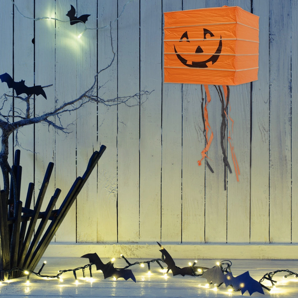 2pcs Paper Pumpkin Lantern Themed Party Halloween Hanging Paper Lantern