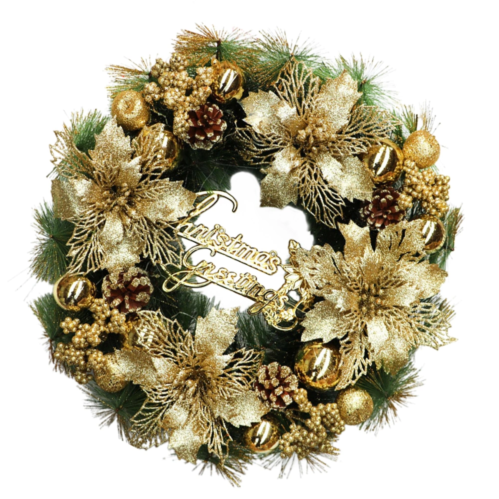 1Pc Christmas Wreath Party Wreath Decoration Wreath Ornament Door Pendant