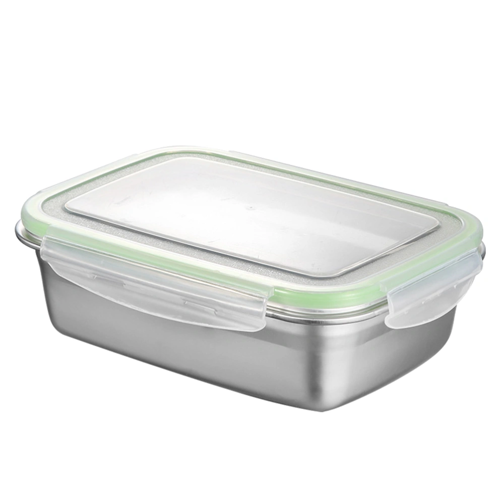 Stainless Steel Lunch Box Sealing Crisper Heat Insulation Food Container for Home Office (Green, 350ML)