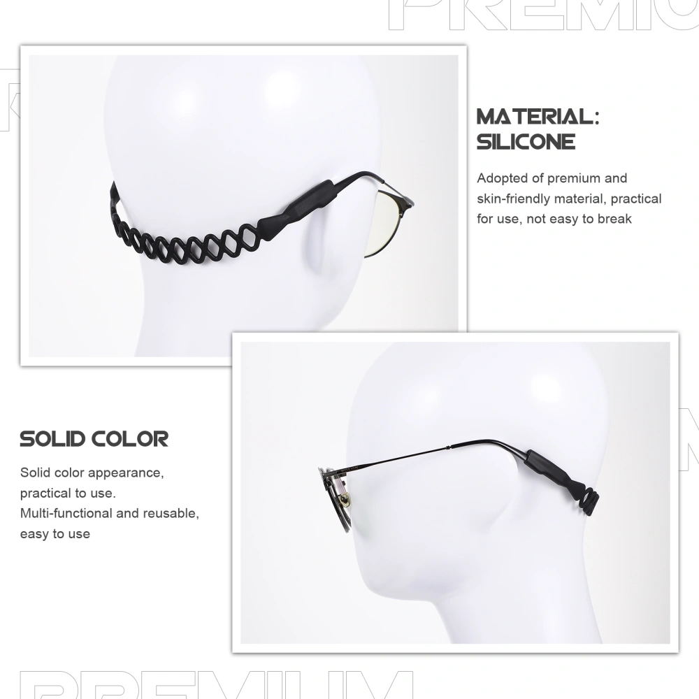 6Pcs Eyeglasses Silicone Strap Reusable Glasses Holder Eyeglass Fixing Rope