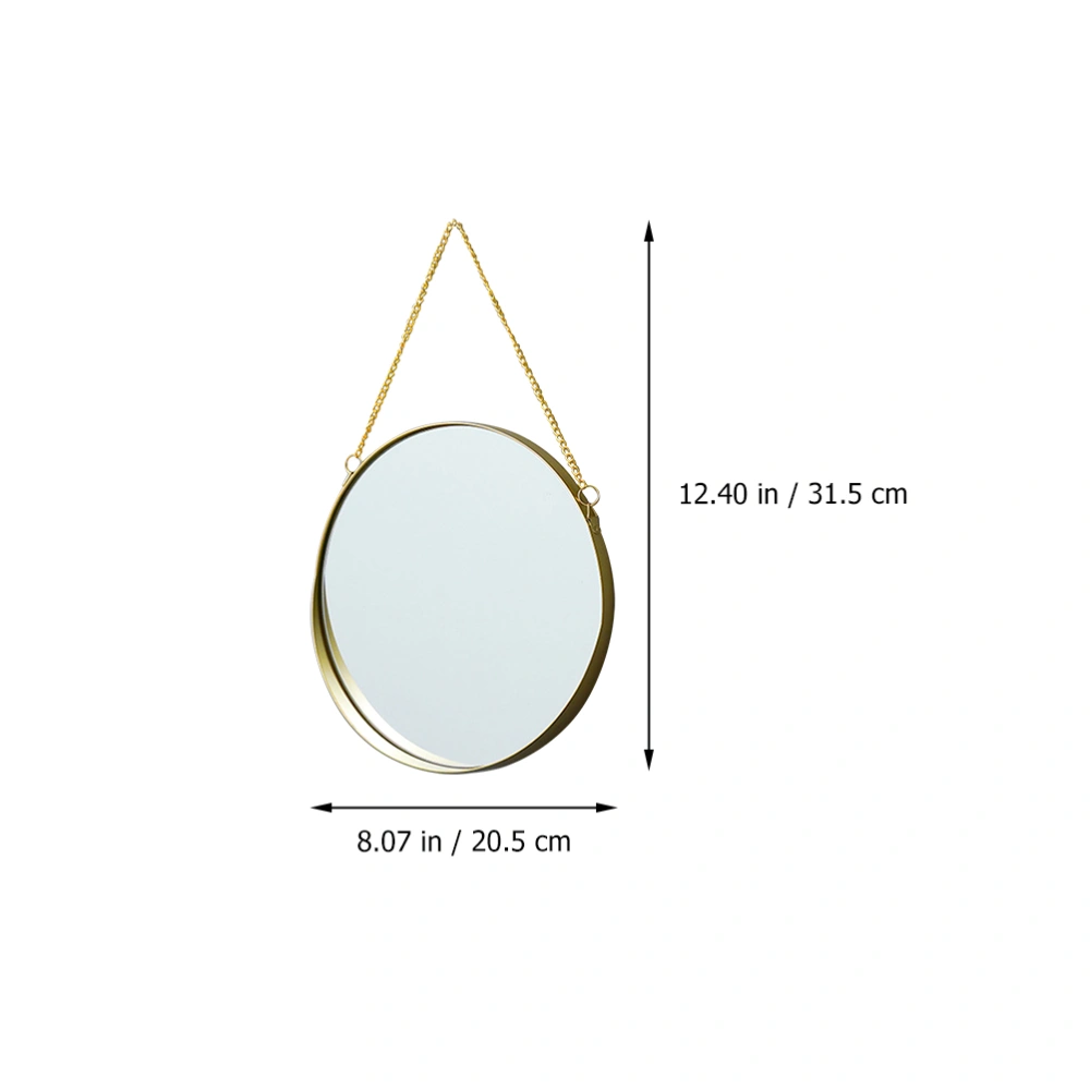 1PC Nordic Style Wall Mirror Light Luxury Iron Art Toilet Mirror (Size S Golden)