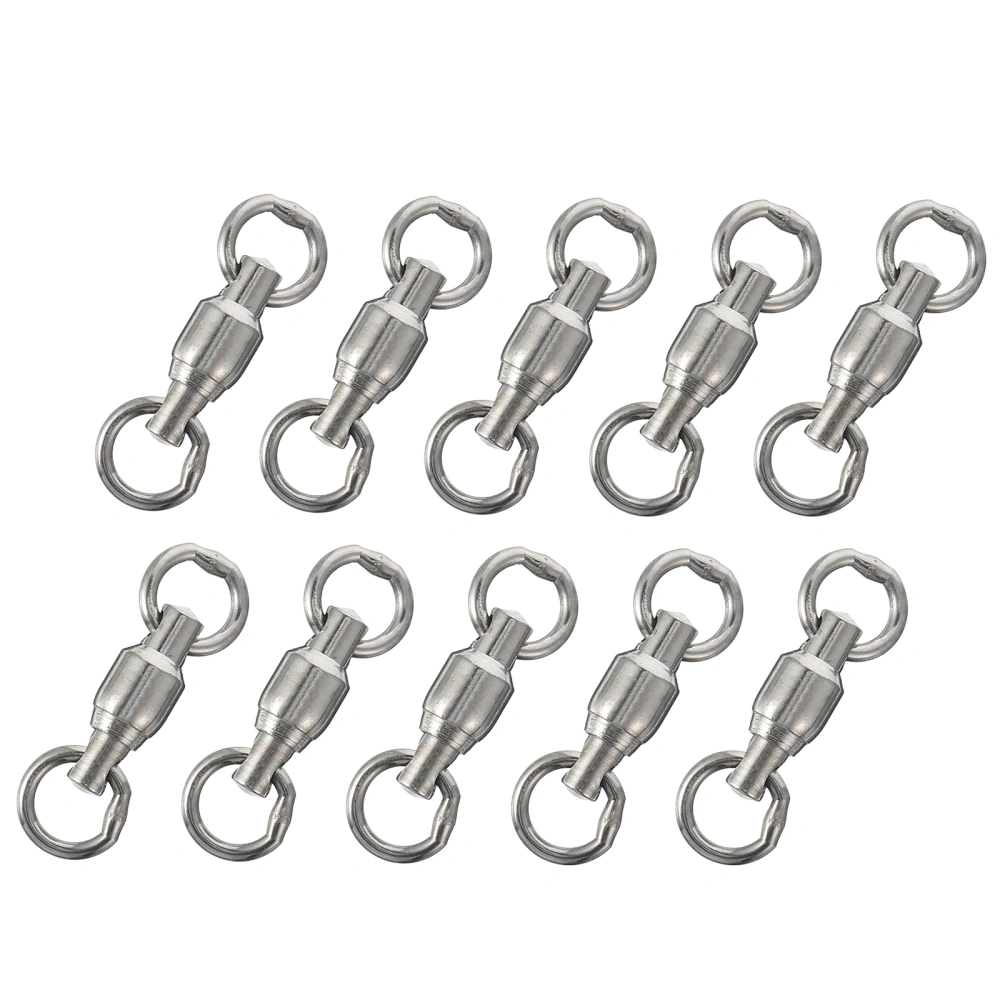 20pcs Stainless Steel Fishing Barrel Ball Bearing Rolling Swivel Solid Rings