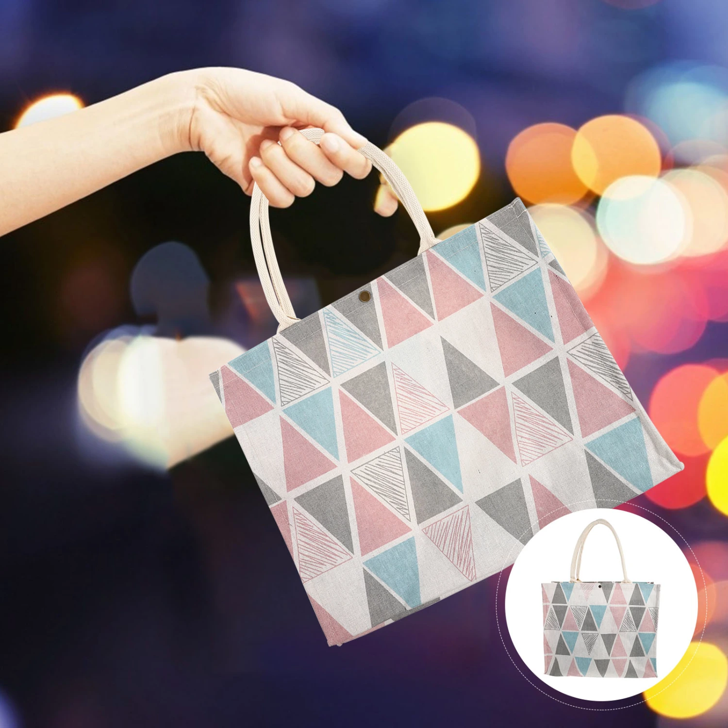 1Pc Practical Shopping Bag Multipurpose Outdoor Tote Handbag Decorative Pouch