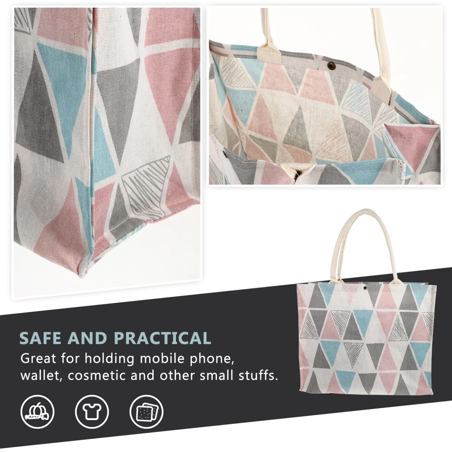 1Pc Practical Shopping Bag Multipurpose Outdoor Tote Handbag Decorative Pouch
