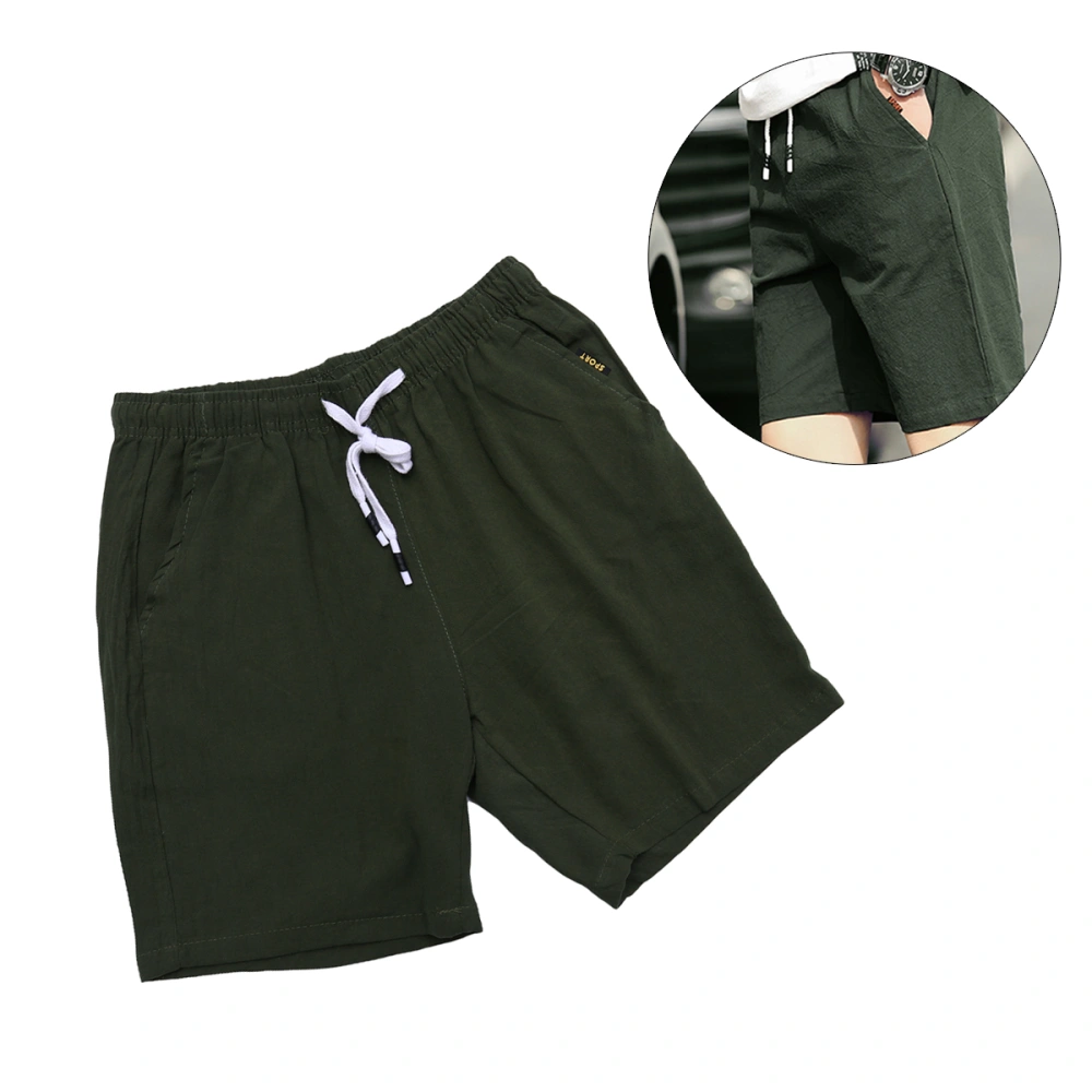 Summer Casual Shorts Fashion Stylish Pure Color Sports Beach Shorts Trunks for Men Size M Green