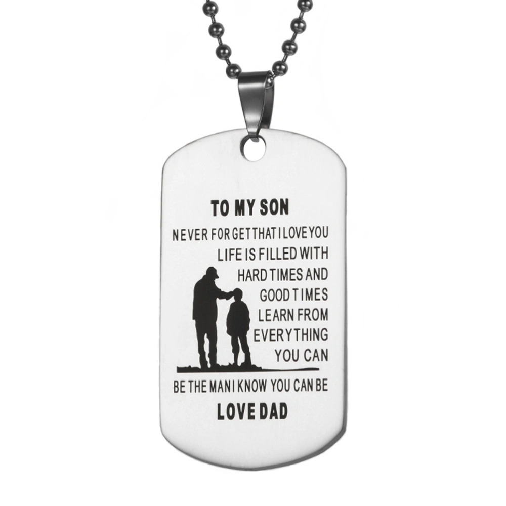 To My Son Necklace Stainless Steel Tag Necklace Military Pendant Dog Tag Chain Love Gift From Dad