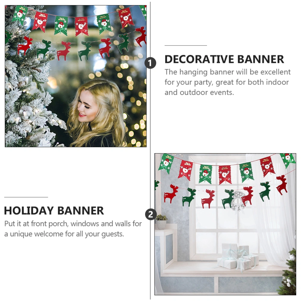 1 Set of 6 Pcs Christmas String Flags Decorative Banner Christmas Decor