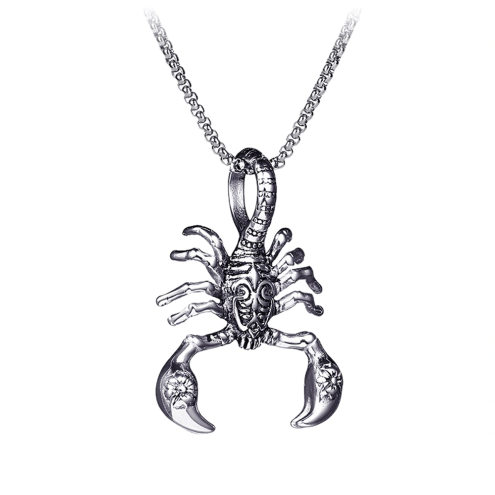 Hip Hop Retro Necklace Fashion Male Necklace Scorpion Pendant Titanium Steel Necklace Chain Jewelry for Men Women